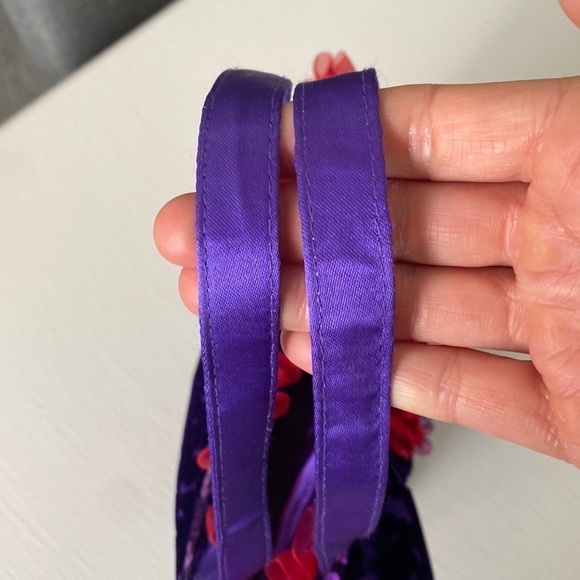 Red Hat Society Hatter Bodice Corset Whimsigoth Purple Red Velvet Mini Party Bag - Picture 11 of 16